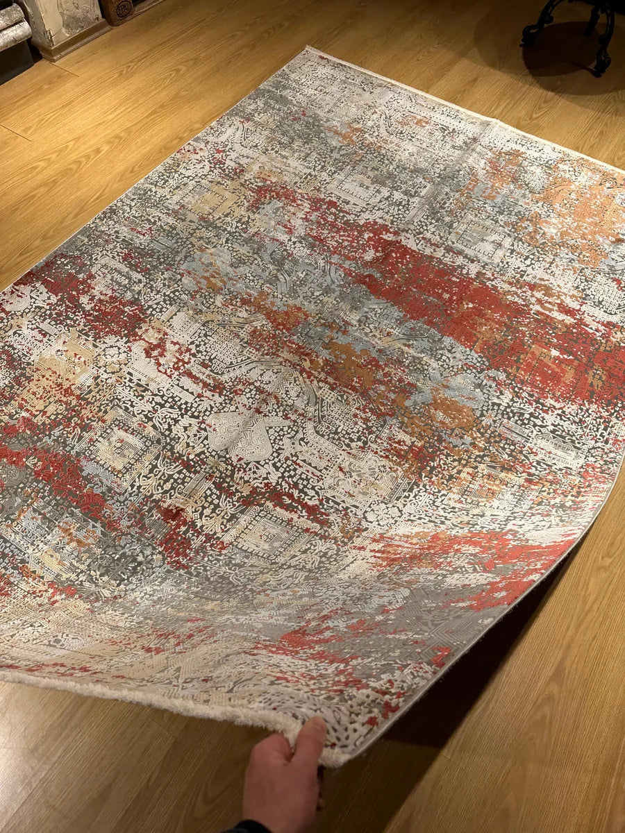 Ember Wash bamboo silk rug
