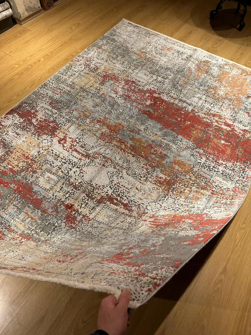 Ember Wash bamboo silk rug