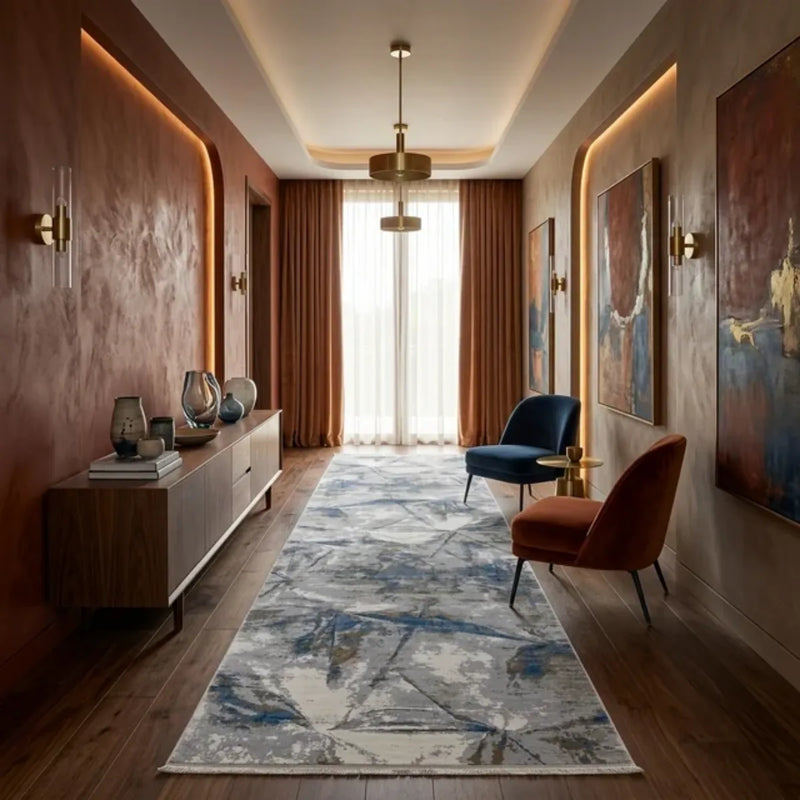 Glacier bamboo silk runner, room setting 1 in room setting