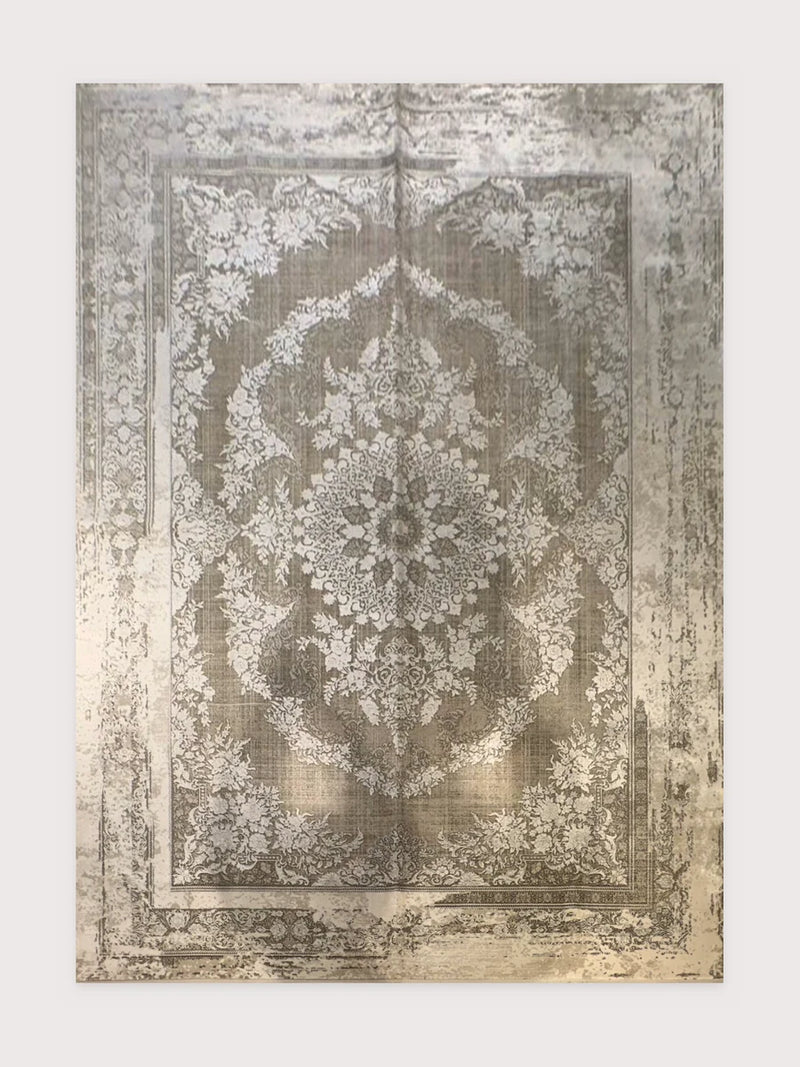 Oyster bamboo silk rug